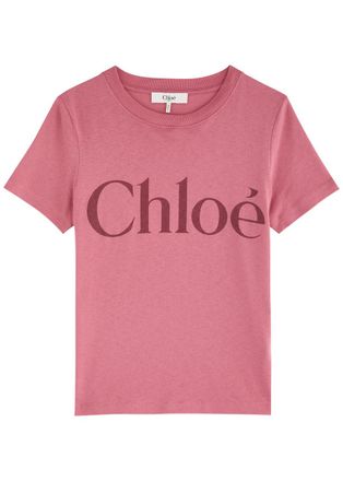 Chlo&eacute; Logo-printed Cotton T-shirt - Pink - S (UK8-10 / S)