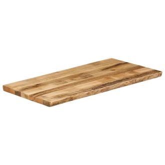 Berkfield Home Table Top Live Edge 100x60x3.8 cm Solid Wood Rough Mango in Brown