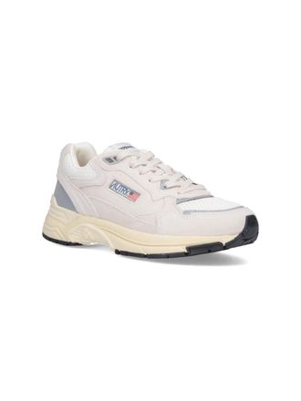 Autry Mixed-Material Low-Top Sneaker - White