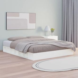vidaXL Estructura Cama De Madera Maciza Blanca Super King 180x200 Cm Vidaxl