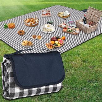 OEM C&oacute;moda Manta De Picnic, Manta De Playa Grande (200 X 200 Cm), Manta De Camping, Con Asa, Base Impermeable, Lavable A M&aacute;quina, Manta De Senderismo Pleg