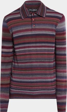 Dolce & Gabbana Men & apos;s Wool Degrade Stripe Polo Sweater