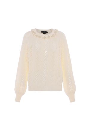 Faina Gebreide trui Dames wolwit