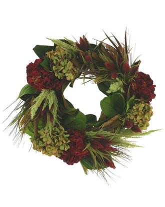 Creative Displays Inc. 26In Traditional Fall Wreath With Hydrangeas, Thistle & Pampas