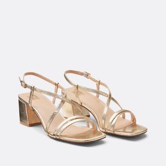 La Redoute Collections Metallic sandalen met hak