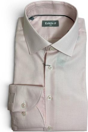 Fakts 1397 Slim Fit Busy Shirt - Heren - Zakelijke Overhemden - Roze - 3XL - Leer - Overhemden