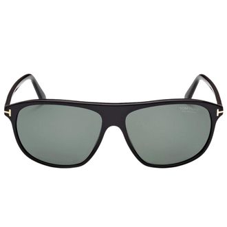 Tom Ford Prescott groene gepolariseerde lens glanzende zwarte zonnebril