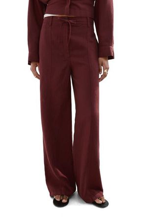 Mango Straight Fit Drawstring Pants in Burnt Orange at Nordstrom, Size 10