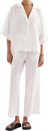 Nude Lucy Lounge Linen Crop Pants In White