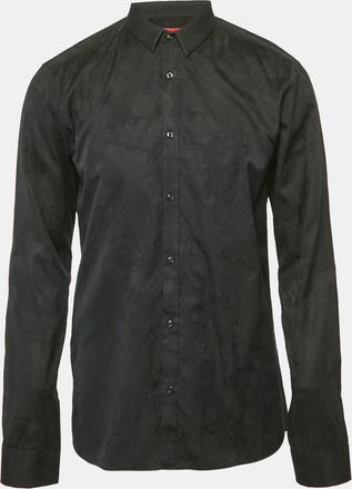 HUGO BOSS Black Patterned Cotton Extra Slim Fit Shirt