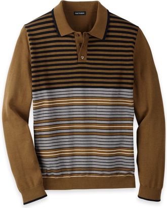 Paul Fredrick Cotton Three Button Polo