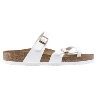 Birkenstock Mayari Regular Fit - Dames - Slippers - Wit - 41 EU - Leer - Schoenen
