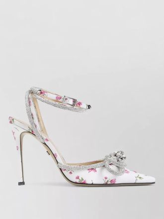 Mach & Mach cheri satin sandals double bow ankle strap