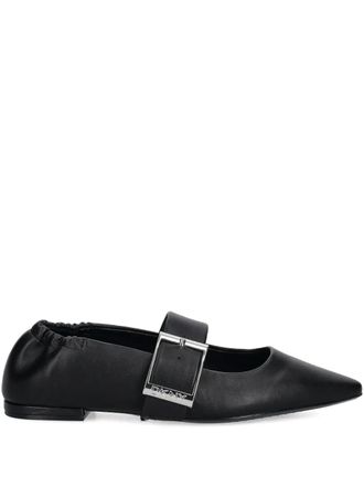 DKNY buckle-strap ballet flats - women - Polyurethane/Polyurethane/Rubber - 37 - Black