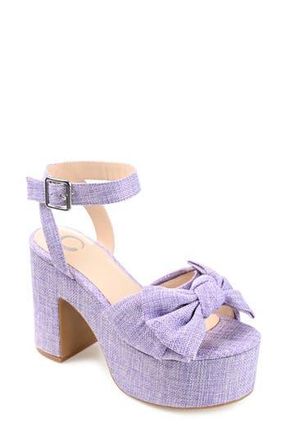Journee Collection Zenni Bow Platform Sandal in Purple at Nordstrom Rack, Size 9.5