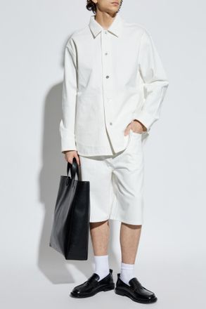 Jil Sander Bermuda Shorts With Logo, Mens, White
