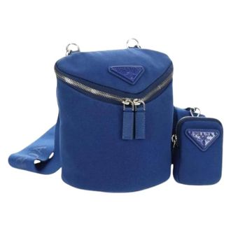 Prada Pre-owned Vintage Shoulder Bag - Dames - Pre-owned - Blauw - Maat: ONE Size Leer