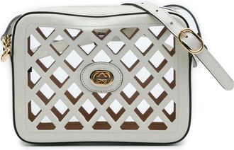 Gucci Pre-owned Cross Body Bags, female, White, Size: ONE SIZE Pre-owned Structured Leather Shoulder Bag