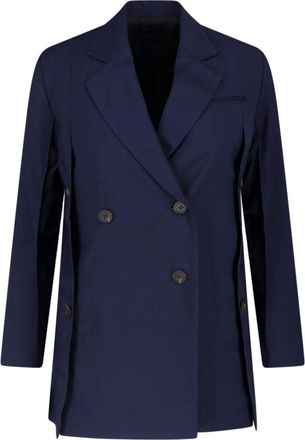 Eudon Choi Navy Blue Beatrice Double-Breasted Wool Blazer