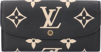 Louis Vuitton Beige Black Monogram Empreinte Long Wallet (Bi-Fold) (Pre-Owned)