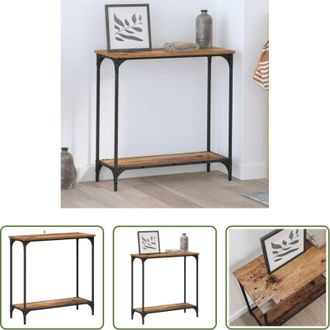 vidaXL Tavolo in legno - Tavolo consolle con lo scaffale Legno vecchio 75 x 30.5 x 75 cm
