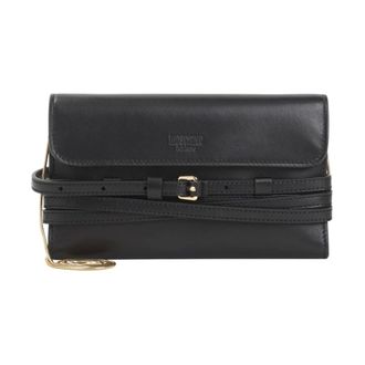 Moschino Leren Rechthoekige Klep Clutch - Dames - Tassen - Zwart - Maat: ONE Size Leer