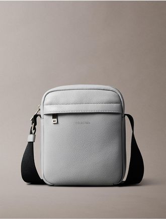 Calvin Klein Mens Micro Pebble Reporter Bag - Grey