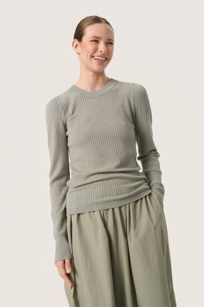 Soaked In Luxury SLSpina Slim Fit Crew Neck Pullover in Shadow at Nordstrom, Size Xx-Large