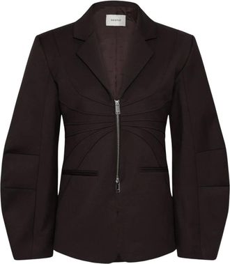Gestuz Jassen, Dames, Bruin, XS, Leer, Jassen