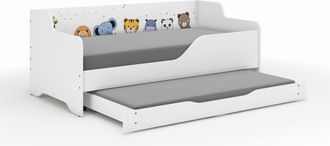 OEM Cama Infantil Lilu De 160x80 Cm, Mini Zool&oacute;gico Con Funci&oacute;n Para Dormir