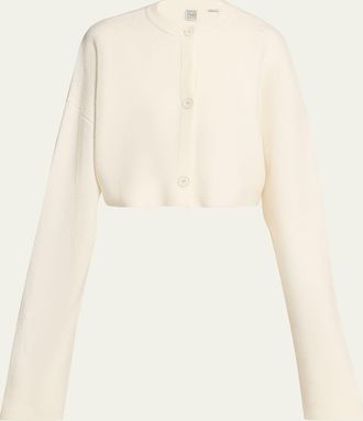 Toteme Cropped Oversized Wool Cardigan