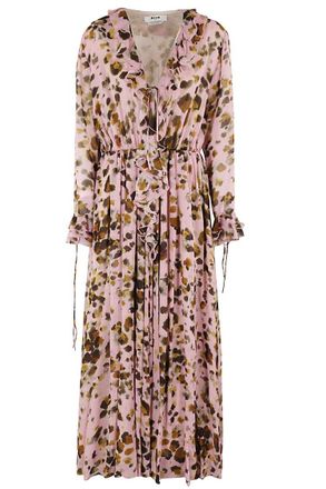 Msgm Watercolor Leopard Print Maxi Dress