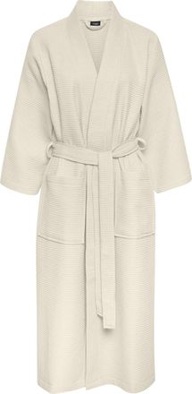 Vivance Bademantel VIVANCE DREAMS, Damen, Gr. XL/44 (46), beige (cream), Waffelpiqu&eacute;, unifarben, Langform, Hausm&auml;ntel Bademantel, aus weichem Waffelpiqu&eacute;