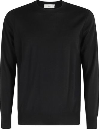 Paolo Pecora Black Extra-Fine Merino Wool Crewneck Sweater
