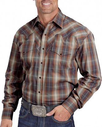 Stetson Mens Mini Plaid Shirt In Brown