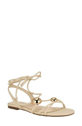 Guess Tabell Ankle Wrap Sandal in Ivory at Nordstrom, Size 9.5