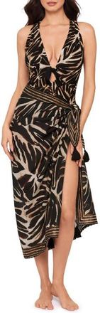 Magic Suit By Miraclesuit Desert Mirage Cotton Cover-Up Pareo in Black/Multi at Nordstrom
