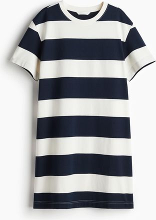H&M T-Shirt-Kleid - Marineblau/Gestreift