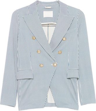 Circolo 1901 Womens Striped Double-Breasted Jacket