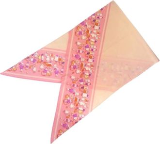 Chanel Pre-owned Scarves, female, Beige, Size: ONE SIZE Pre-owned Silk Scarf