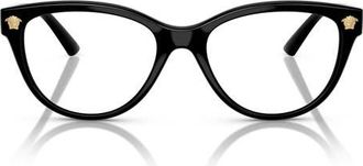Versace 54mm Cat Eye Optical Glasses in Black at Nordstrom