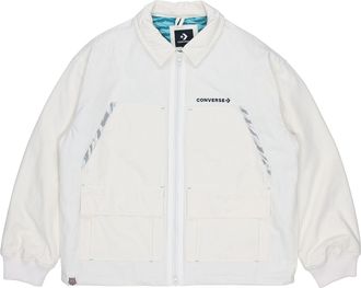 Converse New Year Series Logo Printing Lapel Sports Jacket Creamy White 10024149-A01