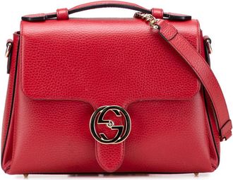 Gucci Pre-owned Gucci Small Dollar Calf Interlocking G Satchel Ladies 510302 493075