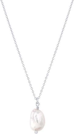 Set & Stones Adelle Pearl Necklace in Silver /White at Nordstrom, Size 16