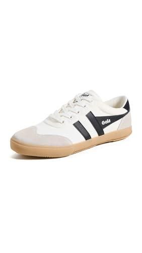 Baskets Gola Athena Femme - Daim Noir/Blanc Cassé - Semelle Caoutchouc - Confort Optimal - Style Rétro Tendence