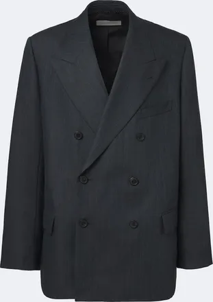 Dries Van Noten Double-breasted herringbone wool blazer