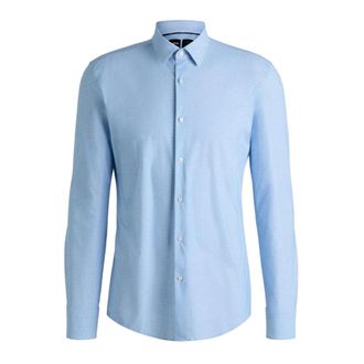 HUGO BOSS Heren, Overhemden, Blauw, Maat: 2XL Polyamide