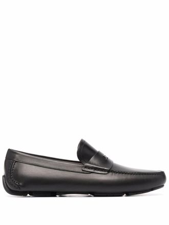 Ferragamo Mocassini con placca logo - Nero