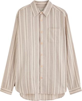 Oliver Spencer New York Special Striped Cotton-blend Shirt - Beige - S