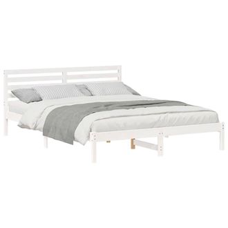 Berkfield Home Elegant with Headboard White 160 x 210 cm Solid pine wood